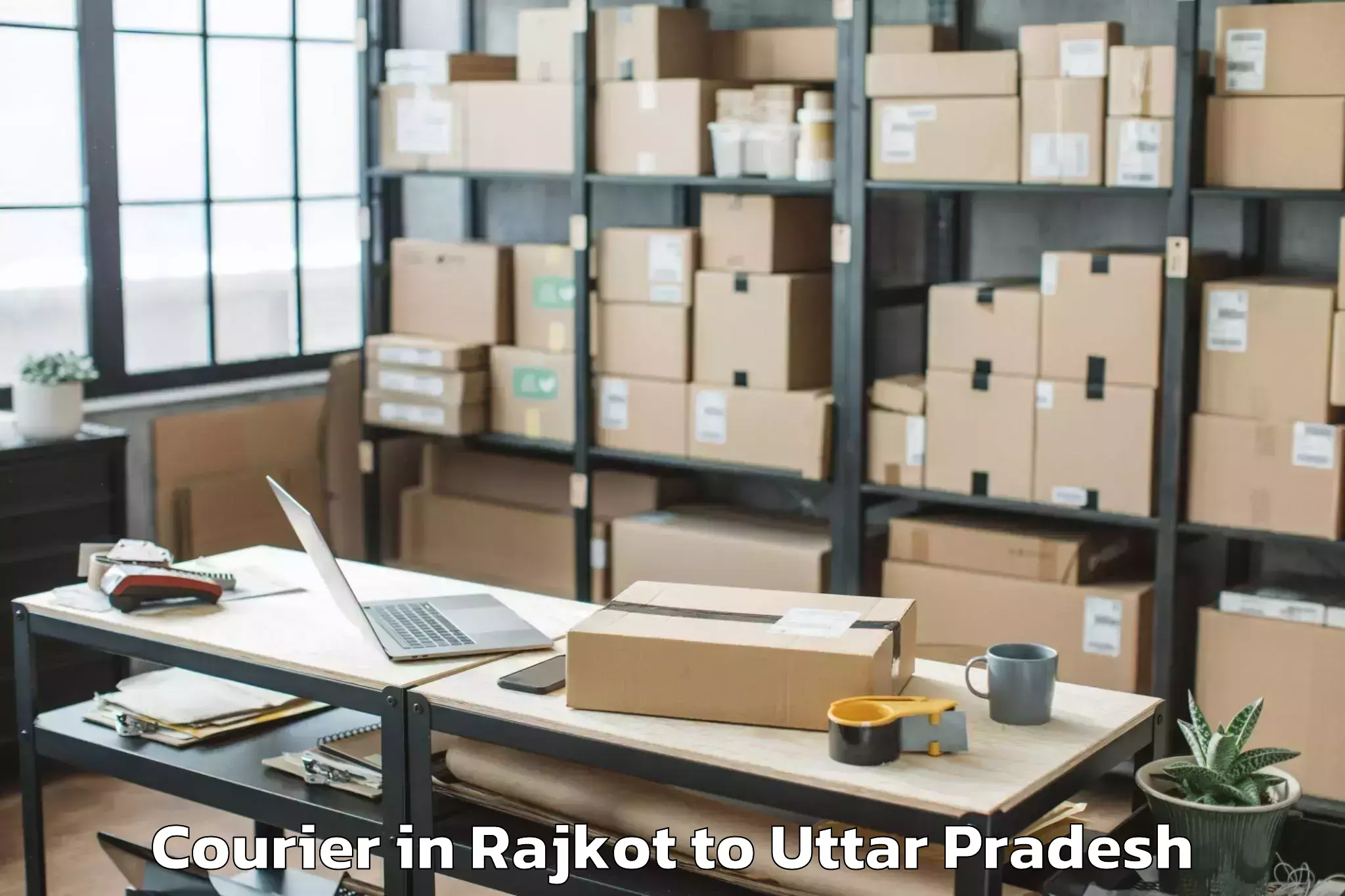 Book Rajkot to Talbahat Courier Online